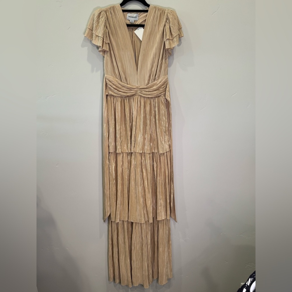 Sabina Musayev Metallic Gold Maxi Dress Maze Dress - Picture 3 of 7